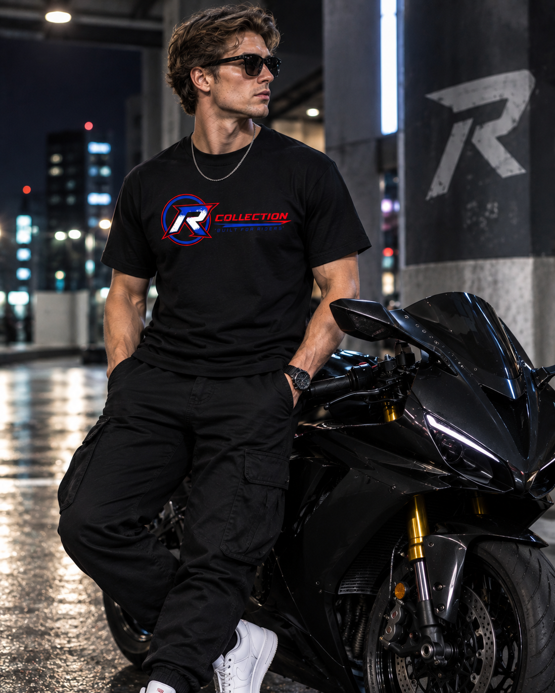 Trackside Tee - Red/White/Blue