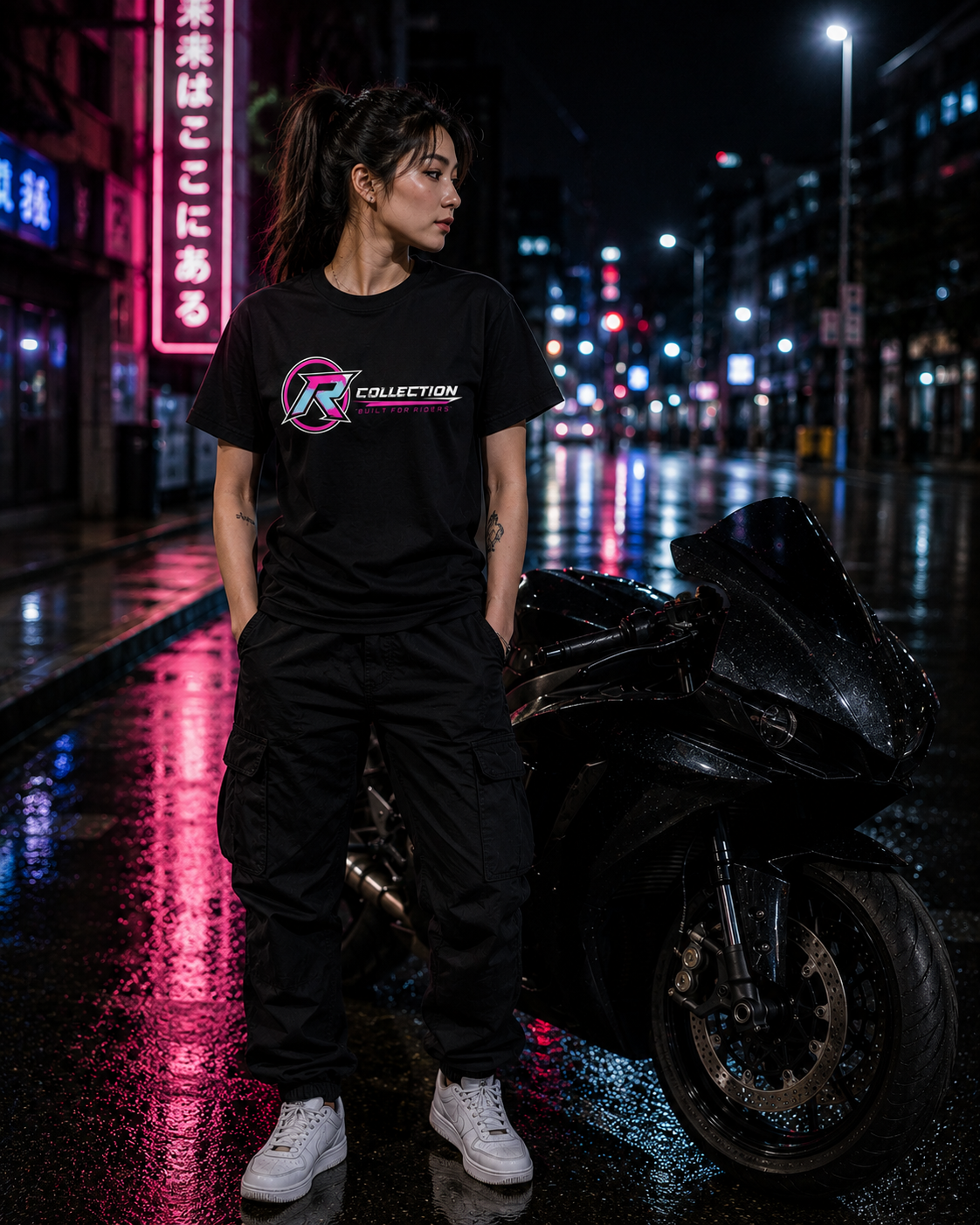 Trackside Tee - Pink/Blue