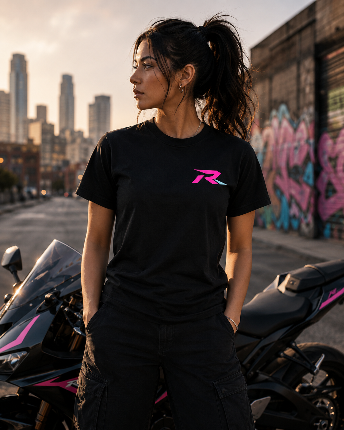 Emblem Tee - Pink/Blue
