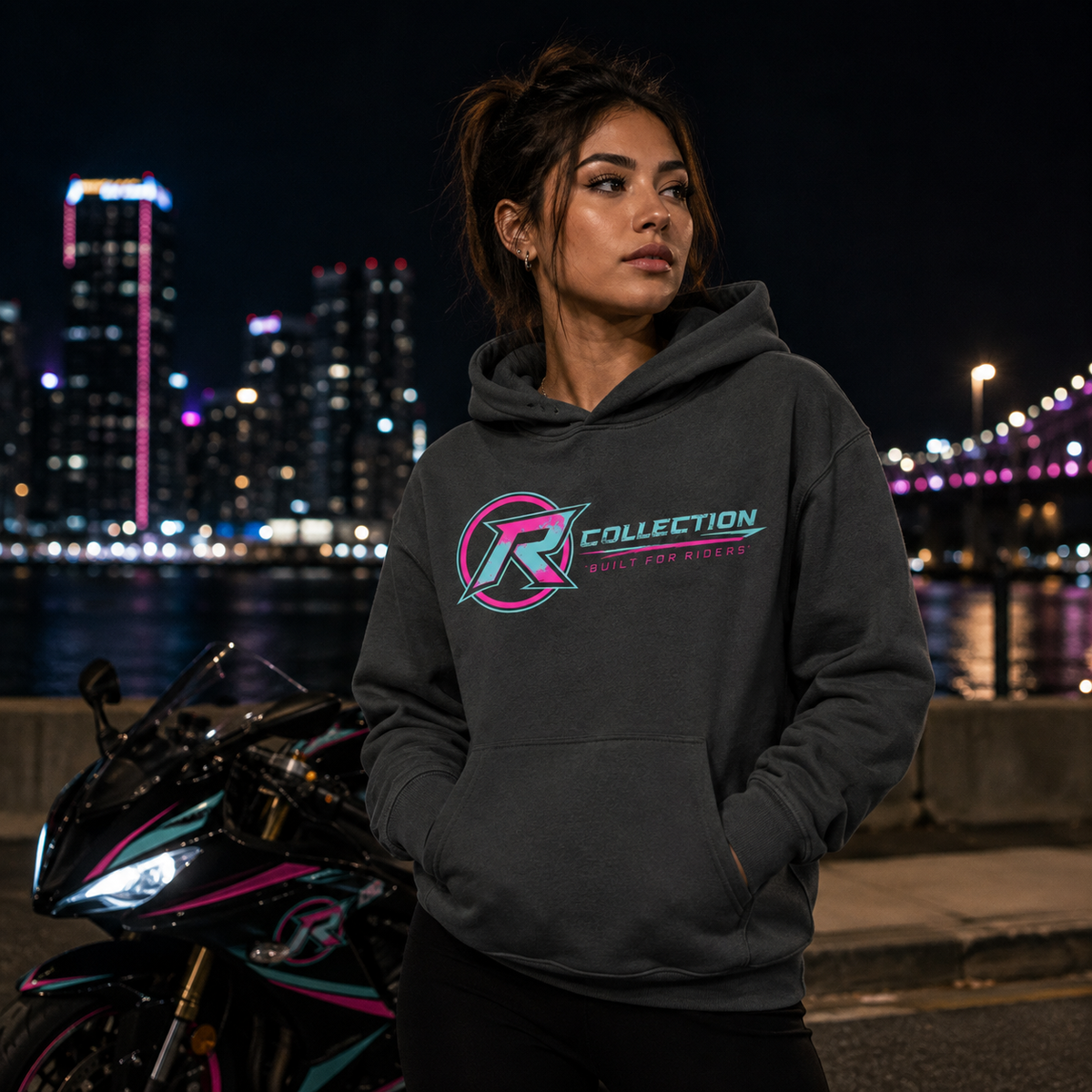 Trackside Hoodie- Pink/Blue