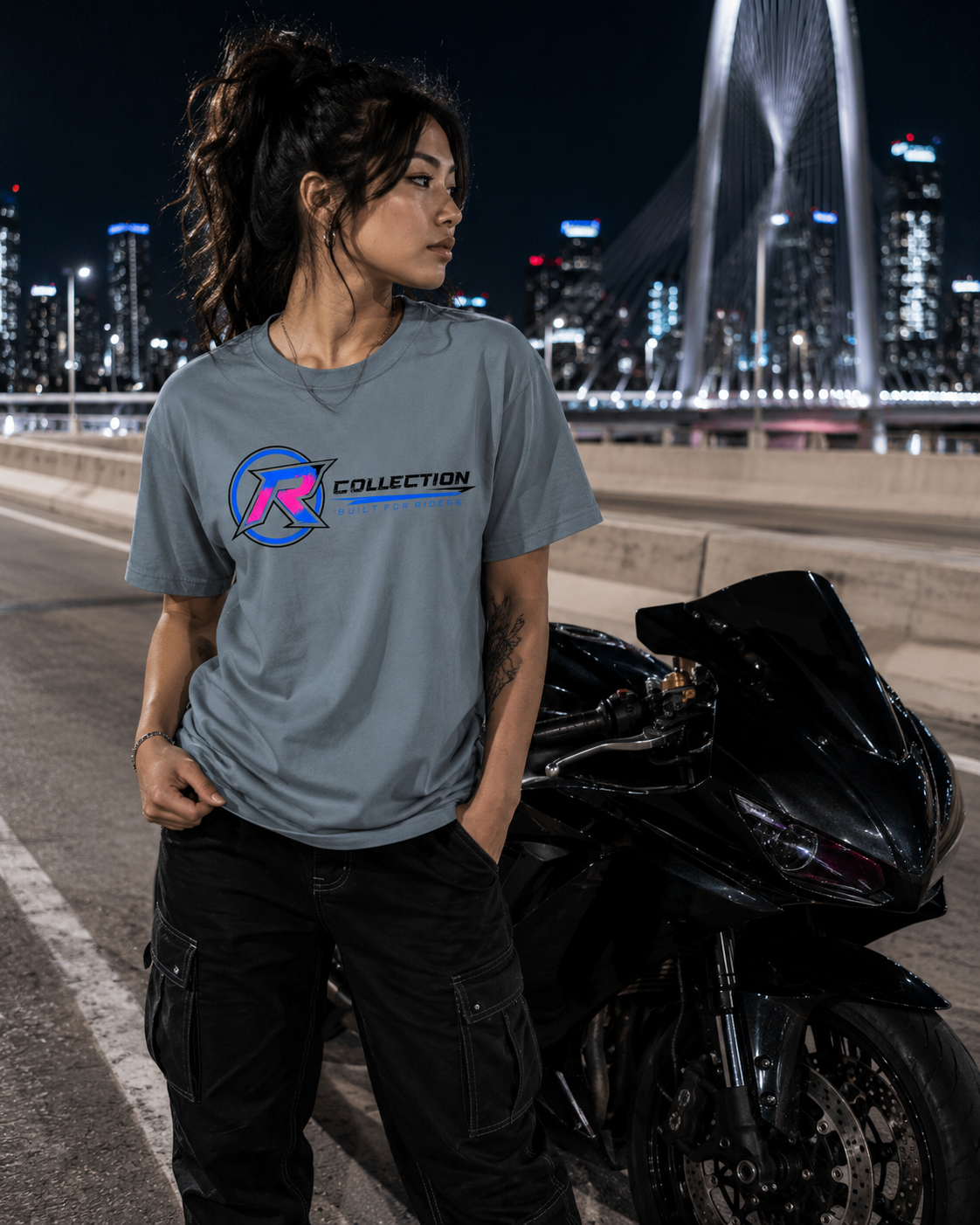 Trackside Tee - Pink/Blue/Black